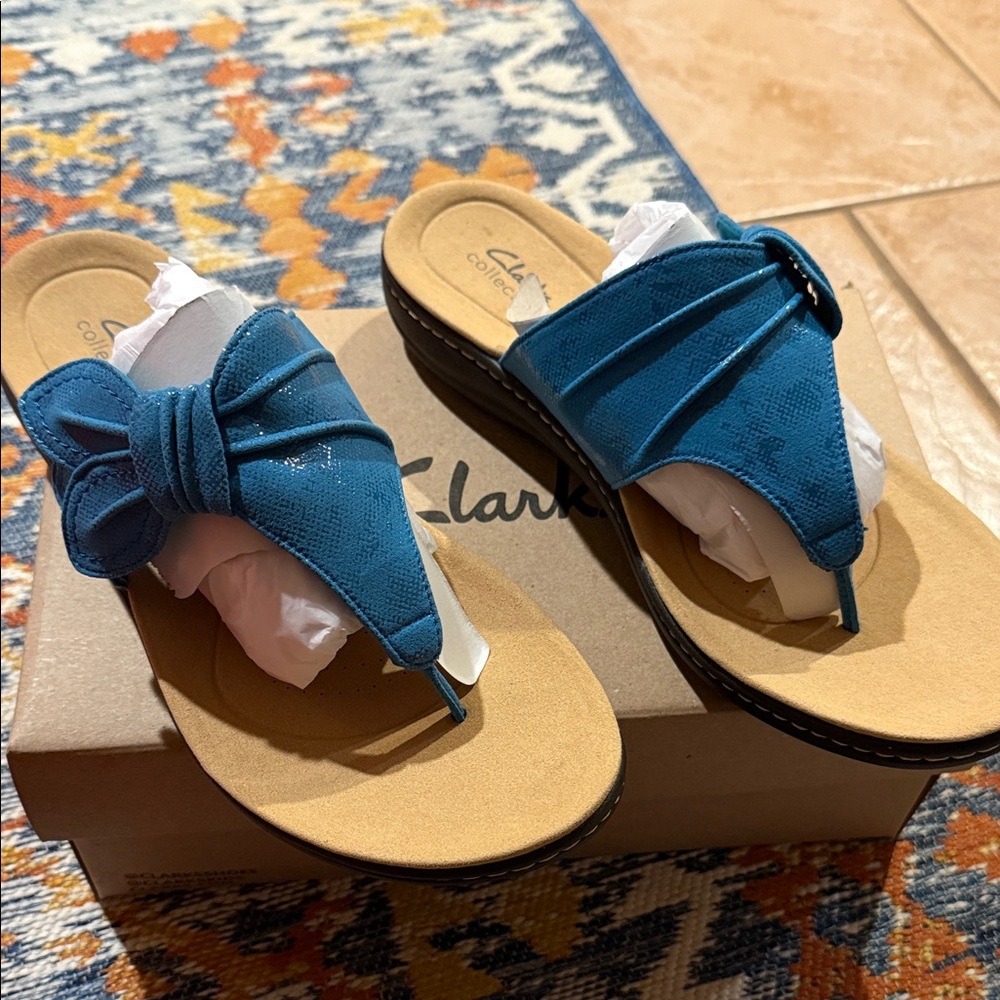 Clarks Laurieann Rae Turquoise Sandals